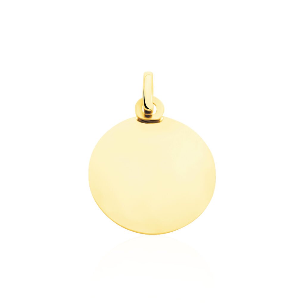 Pendentif Vierge Rond Strie Or Jaune - Pendentifs Baptême Famille | Histoire d’Or