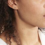 Boucles D'oreilles Puces Alvina Ruban Or Jaune Oxyde De Zirconium - Clous d'oreilles Femme | Histoire d&rsquo;Or