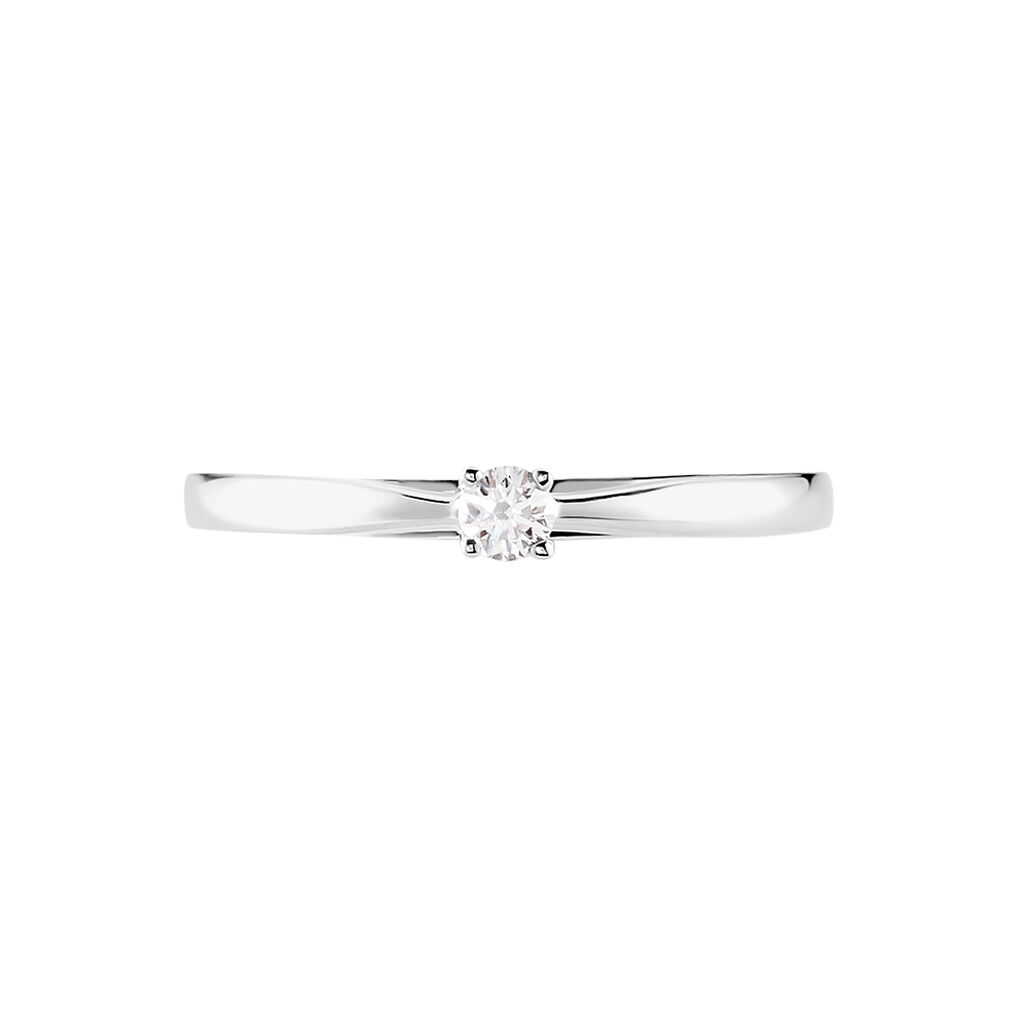 Bague Solitaire Iris Or Blanc Diamant - Bagues solitaires Femme | Histoire d’Or