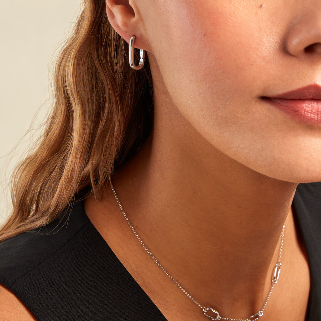 Créoles Hari Argent Argenté - Boucles d'oreilles créoles Femme | Histoire d’Or
