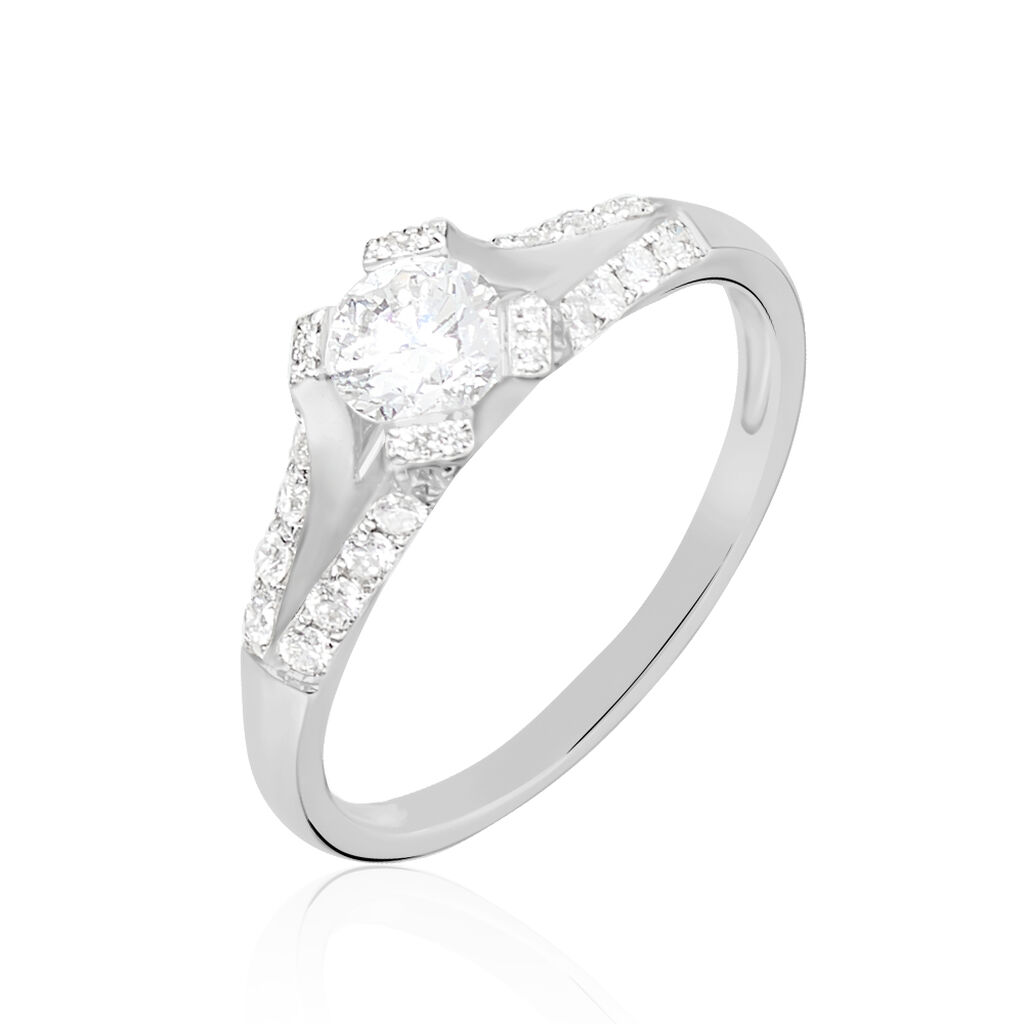 Bague Solitaire Ingrid Or Blanc Diamant - Bagues solitaires Femme | Histoire d&rsquo;Or