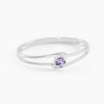 Bague Veroucha Or Blanc Amethyste - Bagues solitaires Femme | Histoire d&rsquo;Or