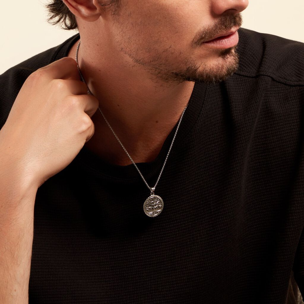 Collier Acier Vieillit Ron - Colliers fantaisie Homme | Histoire d’Or