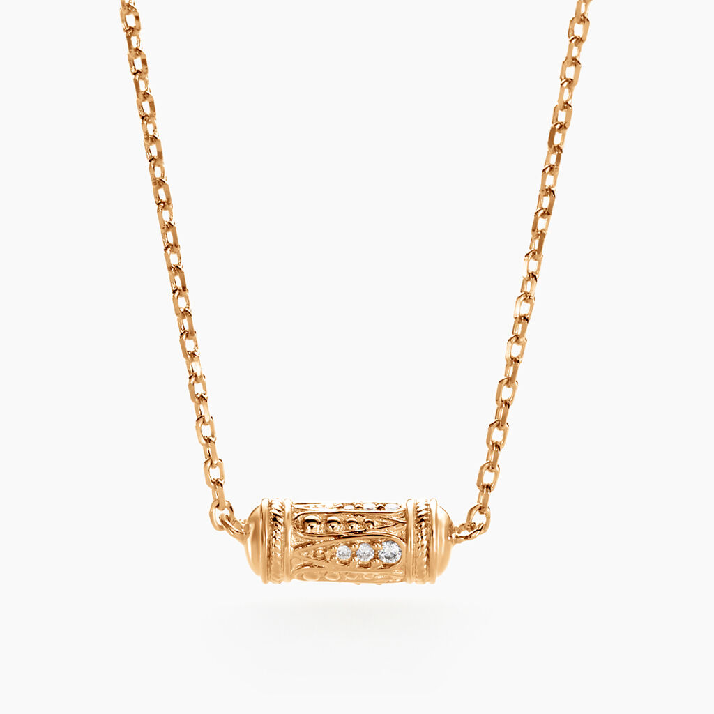 Collier Manua Plaqué Or Jaune Oxyde De Zirconium - Colliers Femme | Histoire d’Or