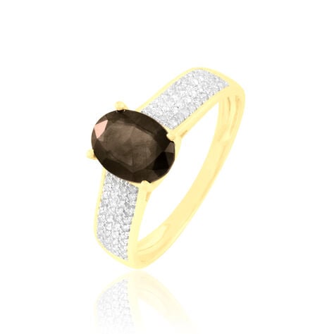 Bague Crista Or Jaune Quartz Et Diamant - Bagues solitaires Femme | Histoire d&rsquo;Or