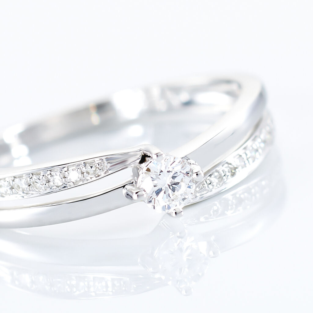 Bague Selene Or Blanc Diamant - Bagues solitaires Femme | Histoire d’Or