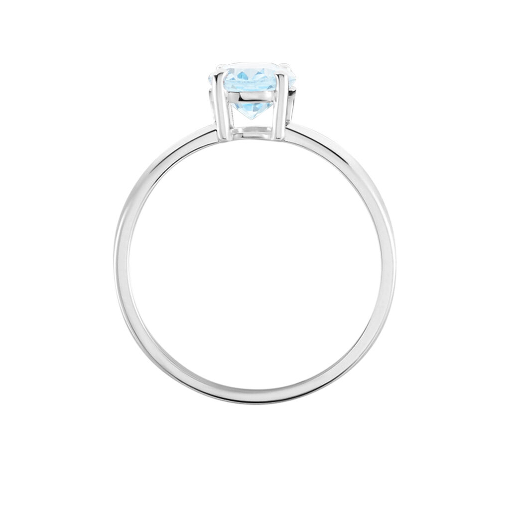 Bague Cassius Or Blanc Topaze Bleu Sky - Bagues solitaires Femme | Histoire d’Or