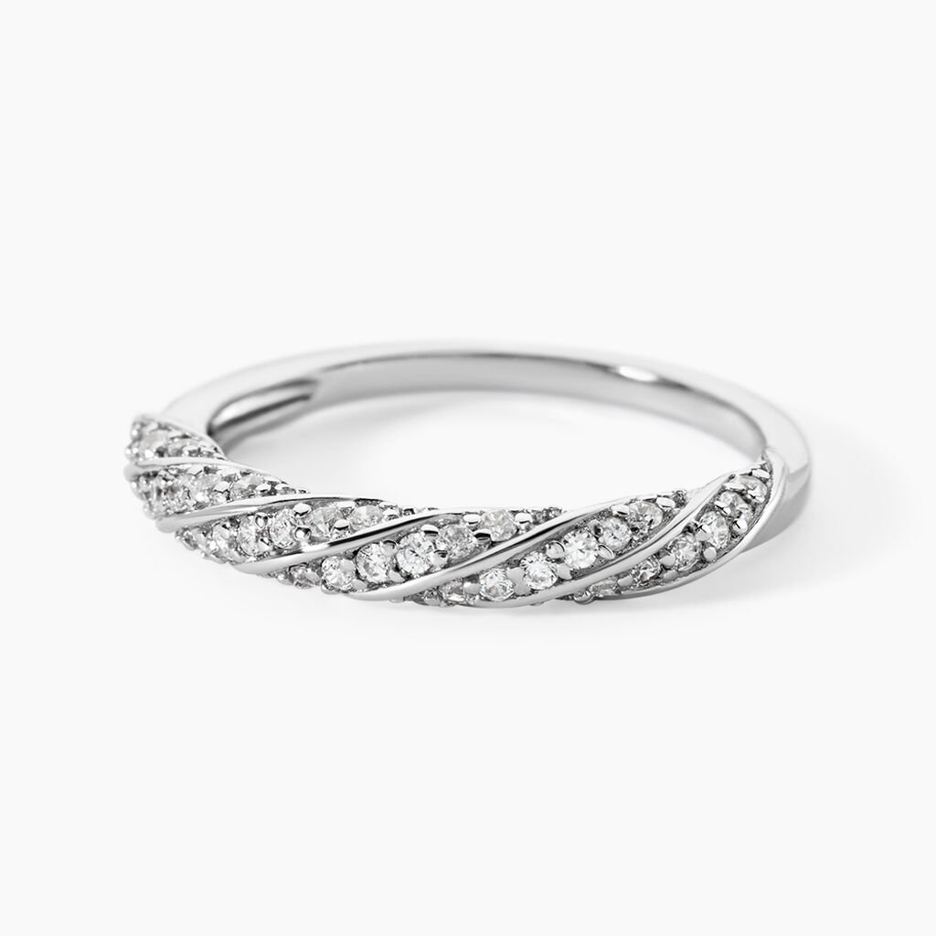 Bague Argent Blanc Clayton Oxydes De Zirconium - Bagues avec pierre Femme | Histoire d&rsquo;Or