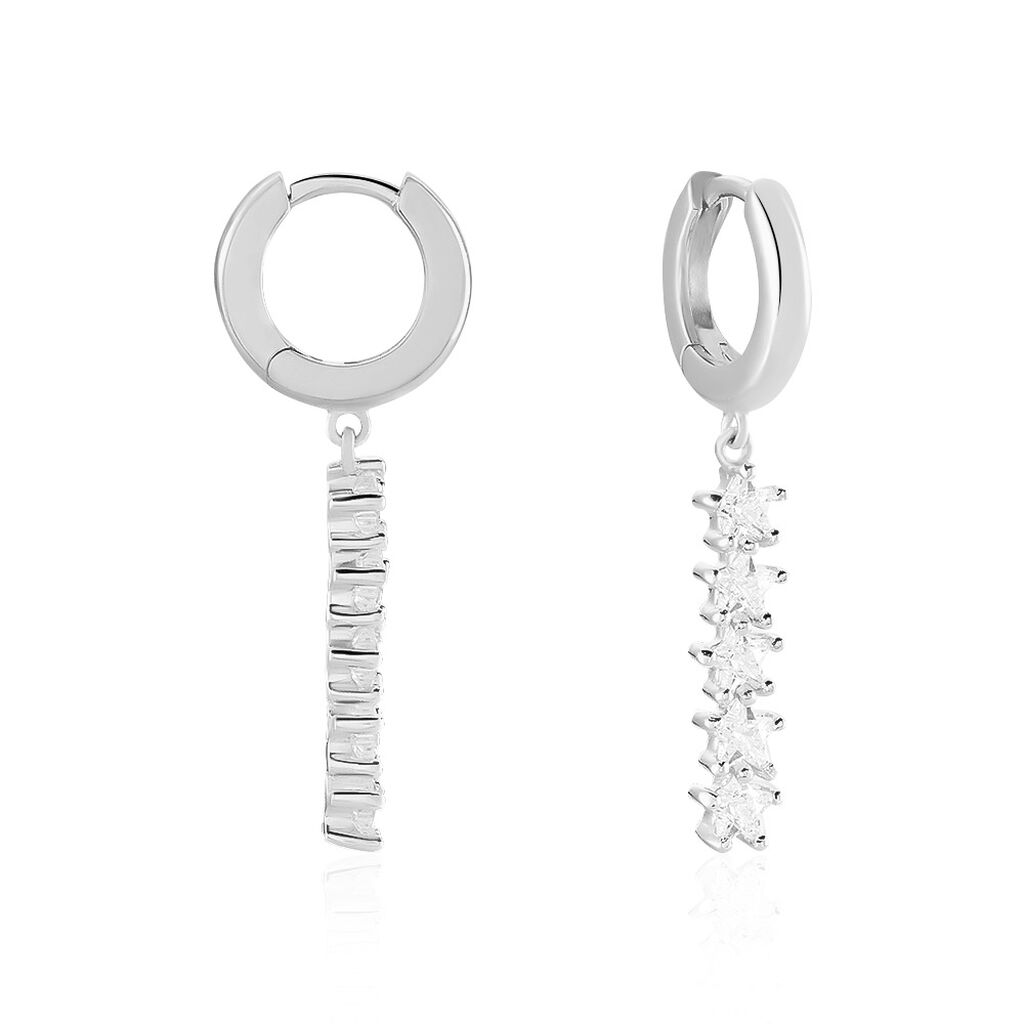 Créoles Teris Argent Blanc Oxyde De Zirconium