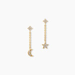 Boucles D'Oreilles Pendantes Stellar Argent Dor&eacute; A L'Or 750/1000 Oxyde De Zirconium - Boucles d'oreilles pendantes Femme | Histoire d&rsquo;Or