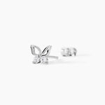 Boucles D'oreilles Puces Cyprian Argent Blanc Oxyde - Boucles d'oreilles fantaisie Femme | Histoire d&rsquo;Or