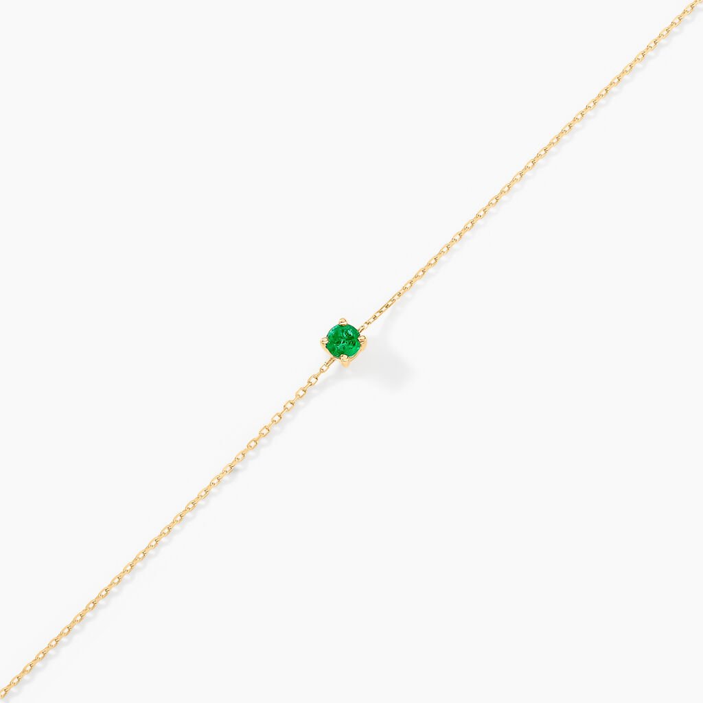 Bracelet Or Jaune Onora Emeraude - Bracelets Femme | Histoire d&rsquo;Or