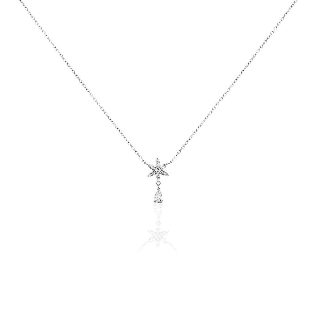 Collier Linas Argent Blanc Oxyde De Zirconium - Colliers fantaisie Femme | Histoire d&rsquo;Or