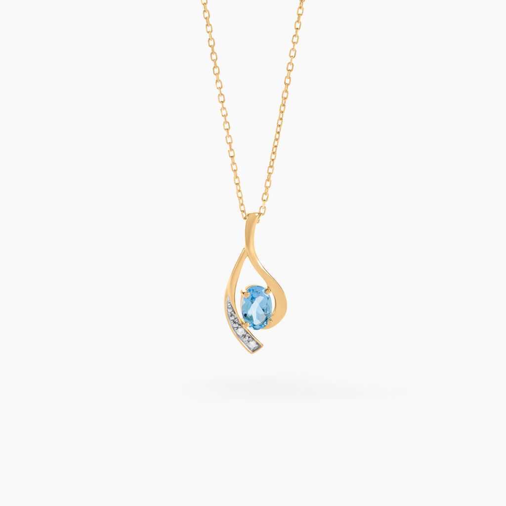 Collier Or Jaune Sagesse Topaze Oxydes De Zirconium - Colliers Femme | Histoire d&rsquo;Or
