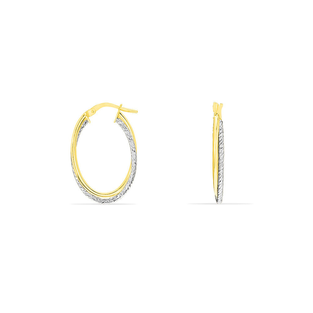 Créoles Maelia Or Bicolore - Boucles d'oreilles créoles Femme | Histoire d’Or