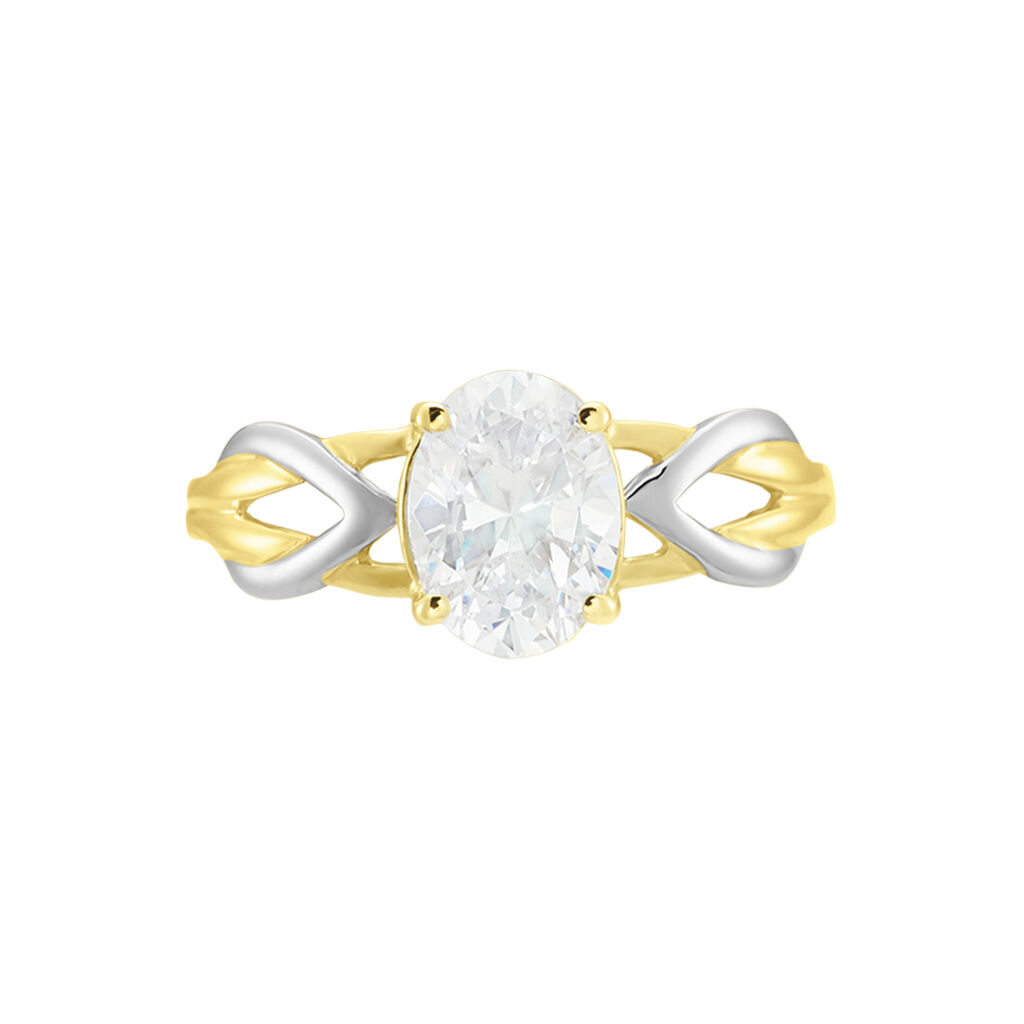Bague Or Bicolore Kolleen Oxyde De Zirconium - Bagues avec pierre Femme | Histoire d’Or