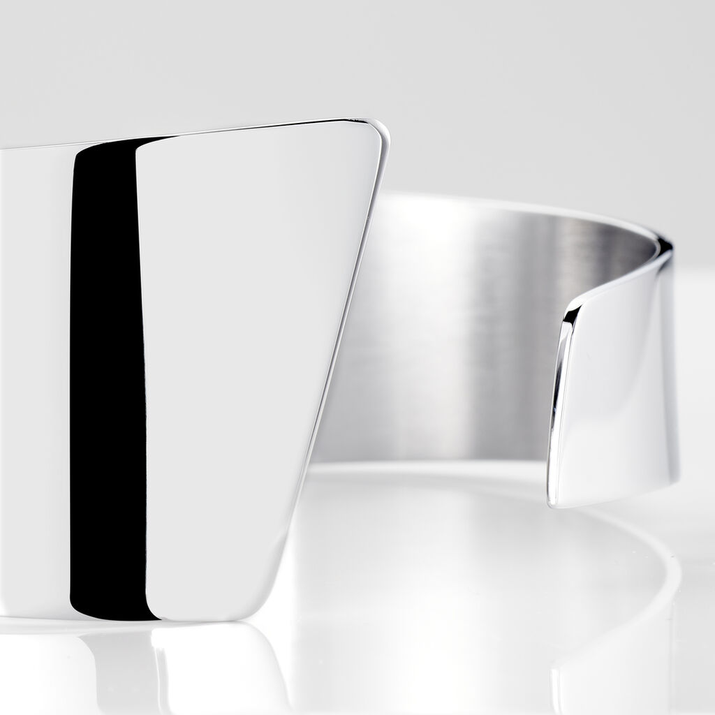 Bracelet Manchette Signature Acier Blanc - Bracelets manchettes Femme | Histoire d&rsquo;Or