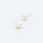 Boucles D'oreilles Puces Constancia Or Jaune Oxyde De Zirconium - Clous d'oreilles Femme | Histoire d&rsquo;Or