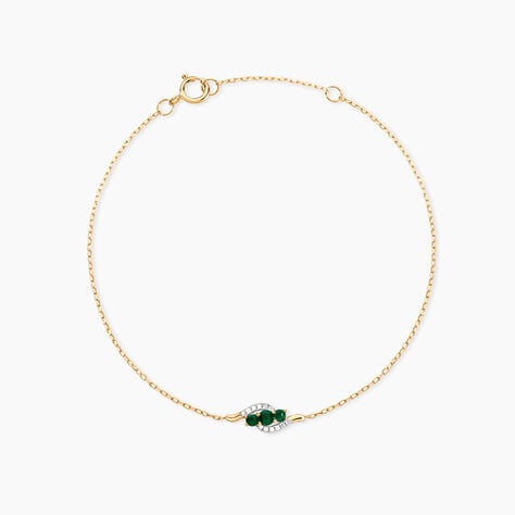 Bracelet Trinitie Or Jaune Emeraude Diamant - Bracelets Femme | Histoire d’Or