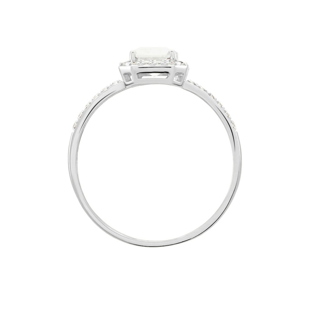 Bague Solitaire Accompagnž Or Blanc Addy Oxyde De Zirconium - Bagues solitaires Femme | Histoire d’Or