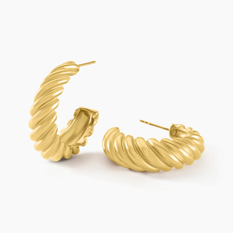 Créoles Jackie Acier Jaune - Boucles d'oreilles créoles Femme | Histoire d’Or