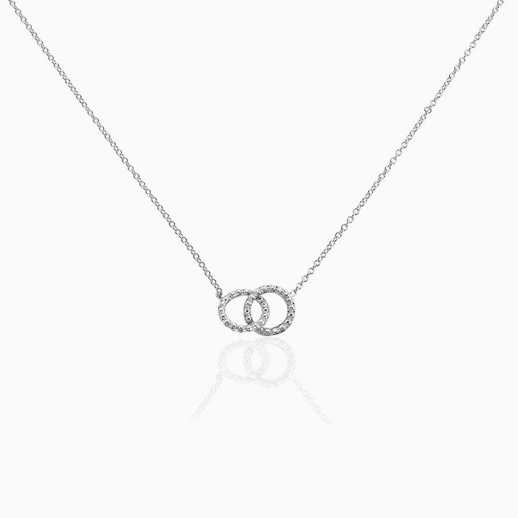 Collier M&eacute;lo&eacute; Argent Blanc - Colliers fantaisie Femme | Histoire d&rsquo;Or