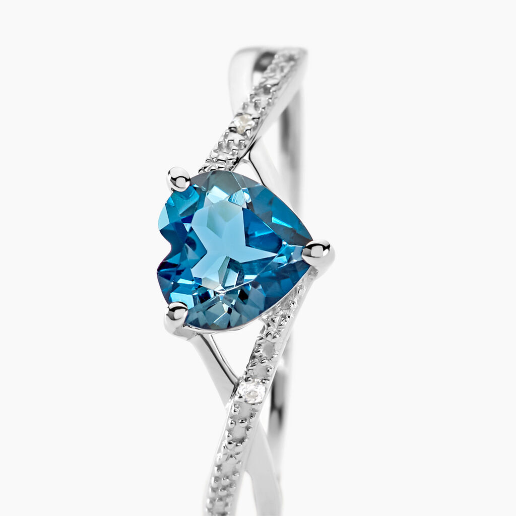 Bague Clothilde Or Blanc Topaze Et Oxyde De Zirconium - Bagues solitaires Femme | Histoire d’Or