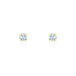 Boucles D'oreilles Puces daria Serti Griffe 2 Or Jaune Oxyde - Clous d'oreilles Femme | Histoire d’Or