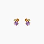 Boucles D'Oreilles Puces Prisme Or Jaune Am&eacute;thyste Citrine P&eacute;ridot - Clous d'oreilles Femme | Histoire d&rsquo;Or