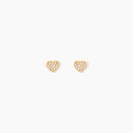 Boucles D'Oreilles Puces Nafissa Plaque Or Jaune Oxyde De Zirconium - Boucles d'oreilles fantaisie Femme | Histoire d&rsquo;Or