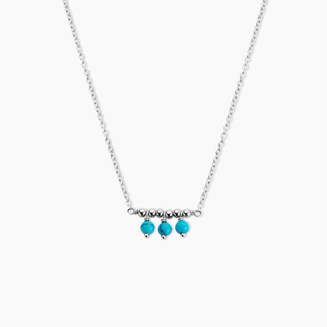 Collier Della Argent Blanc Turquoise - Colliers fantaisie Femme | Histoire d&rsquo;Or