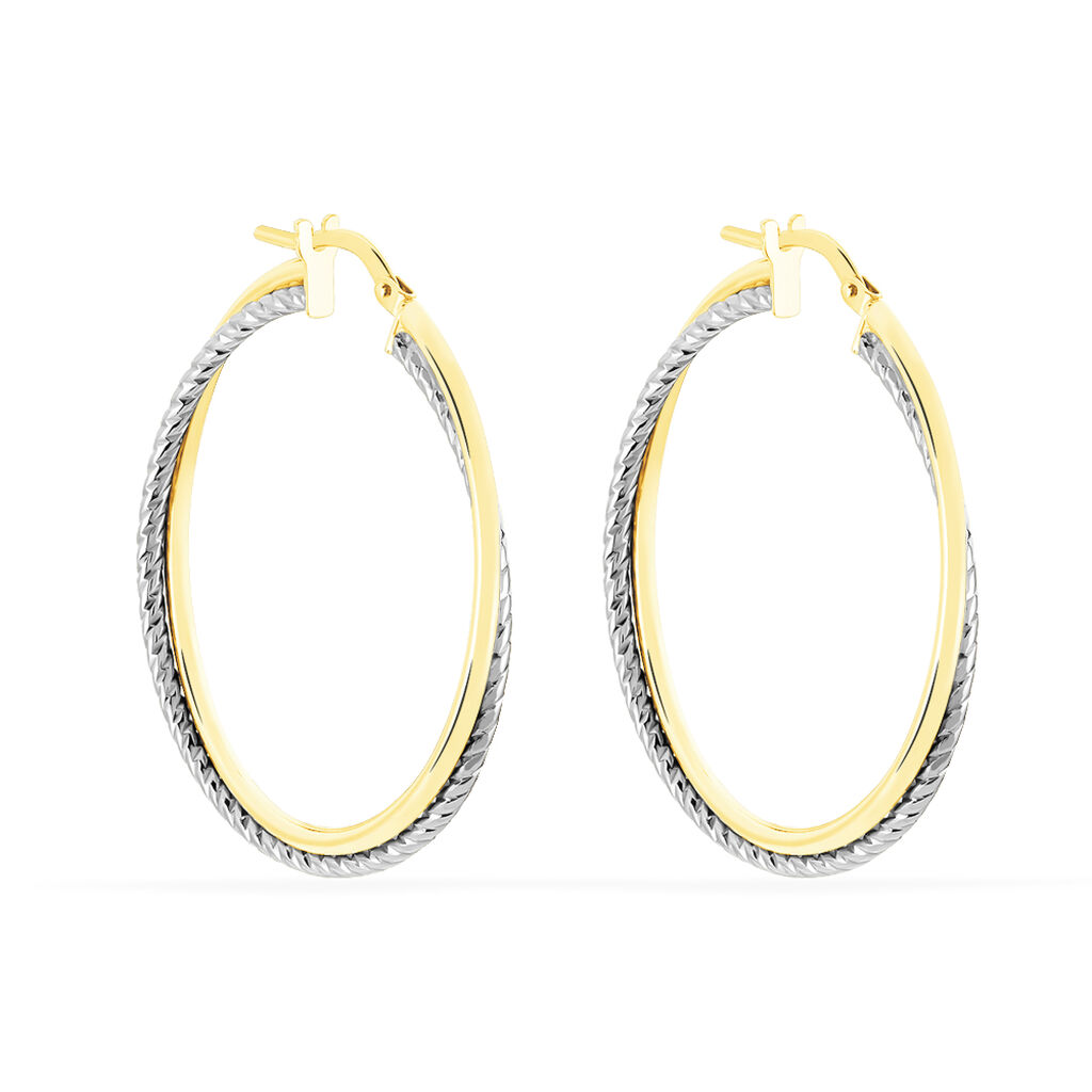 Créoles Maelia Or Bicolore - Boucles d'oreilles créoles Femme | Histoire d’Or