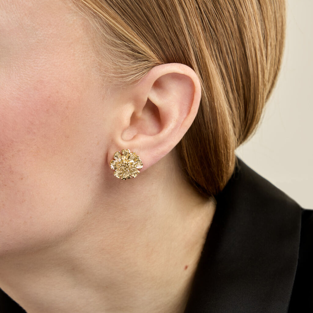 Boucles D'oreilles Puces Dyonis Acier Jaune - Boucles d'oreilles fantaisie Femme | Histoire d&rsquo;Or
