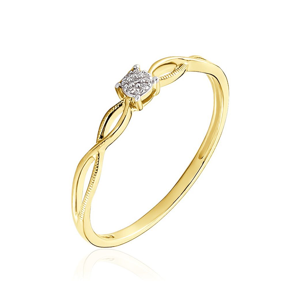 Bague Farila Or Jaune Diamant - Bagues solitaires Femme | Histoire d&rsquo;Or