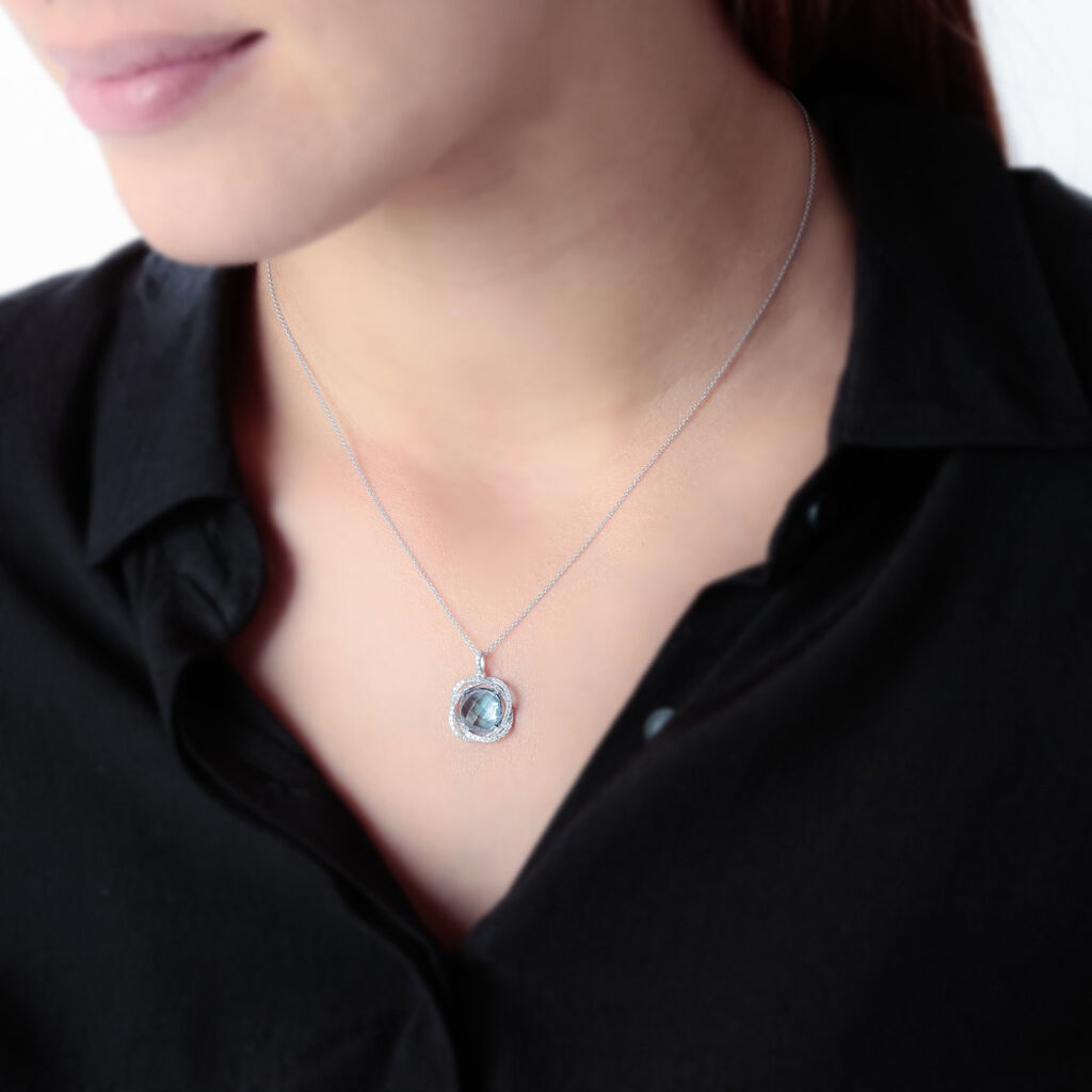 Collier Marie-jacqueline Or Blanc Topaze Et Diamant - Colliers Femme | Histoire d’Or