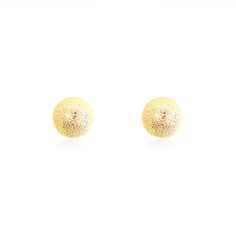 Boucles D'oreilles Puces Fidelia Boule Sablee Or Jaune - Clous d'oreilles Femme | Histoire d’Or