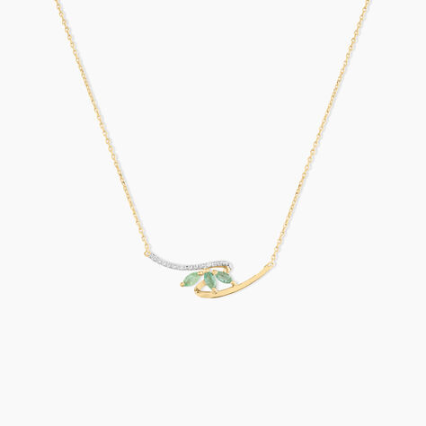 Collier Or Jaune Caetlin Emeraude Diamants - Colliers Femme | Histoire d’Or