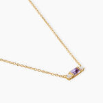 Collier Joaneder Argent Dor&eacute; A L'Or 750/1000 Am&eacute;thyste Oxyde De Zirconium - Colliers pierre Femme | Histoire d&rsquo;Or