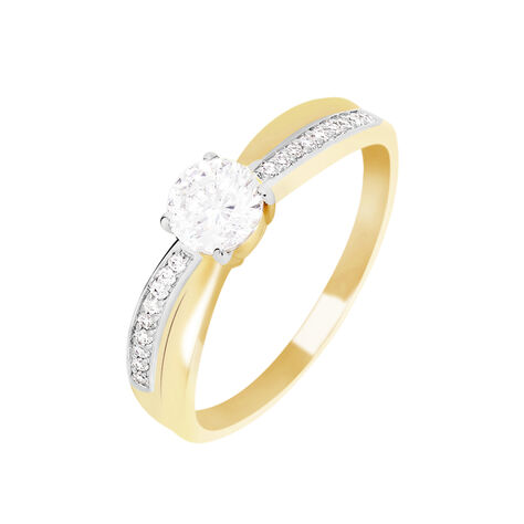 Bague Solitaire Raska Or Jaune Oxyde De Zirconium - Bagues solitaires Femme | Histoire d&rsquo;Or