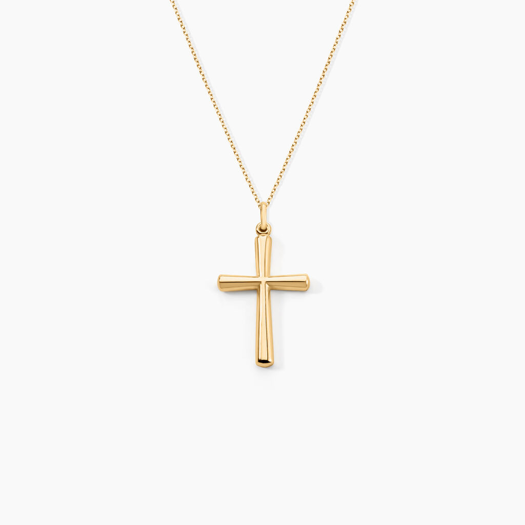 Pendentif Arantxa Croix Or Jaune - Pendentifs Bapt&ecirc;me Famille | Histoire d&rsquo;Or