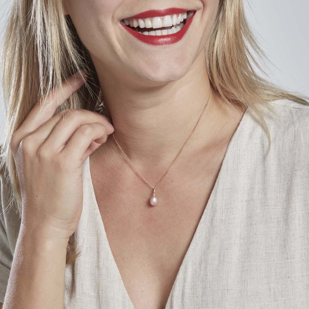 Pendentif Rose Or Rose Perle De Culture - Pendentifs Femme | Histoire d’Or
