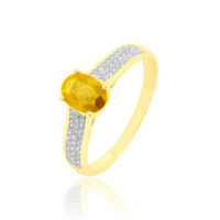 Bague Crista Or Jaune Citrine Et Diamant