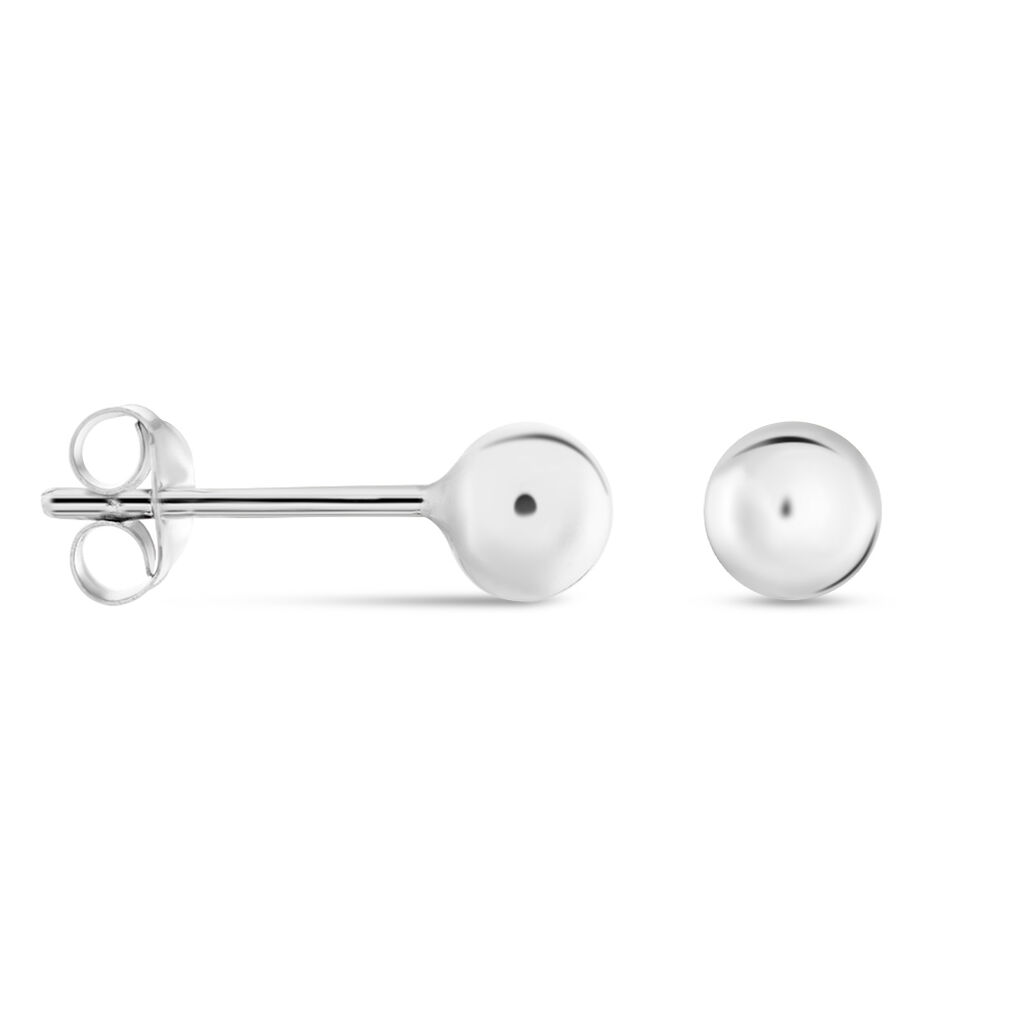 Boucles D'oreilles Puces Virgie Argent Blanc - Boucles d'oreilles fantaisie Femme | Histoire d’Or