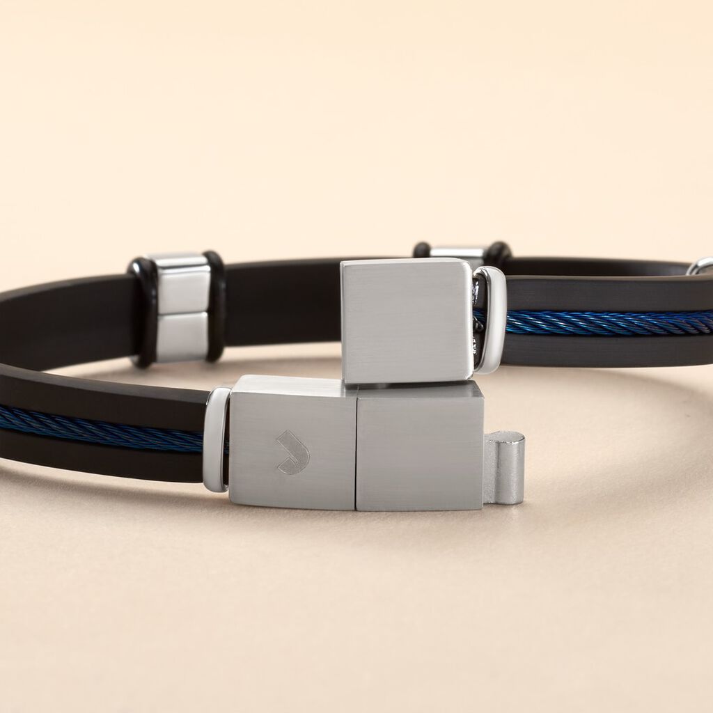 Bracelet Jourdan Caoutchouc Noir - Bijoux sans pierre Homme | Histoire d&rsquo;Or
