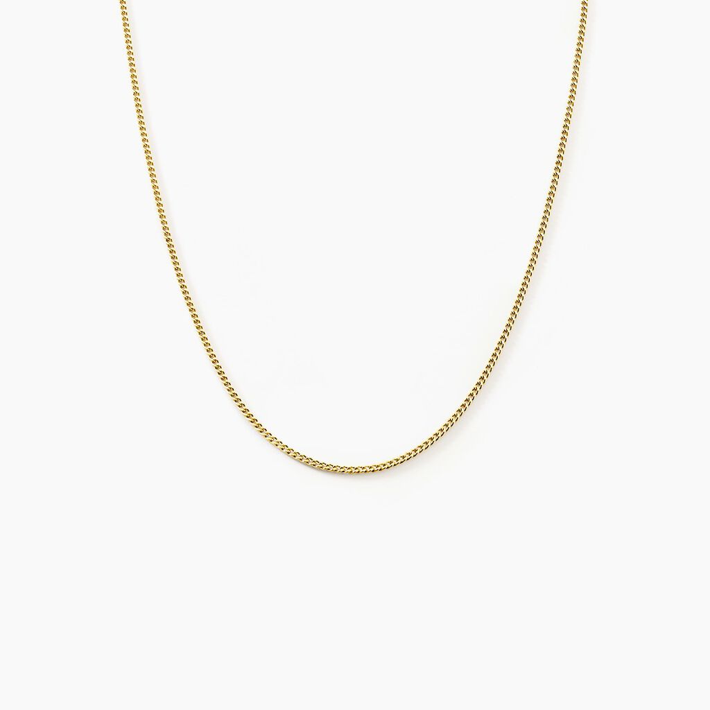 Cha&icirc;ne Ixia Maille Gourmette Diamantee Or Jaune - Chaines Famille | Histoire d&rsquo;Or