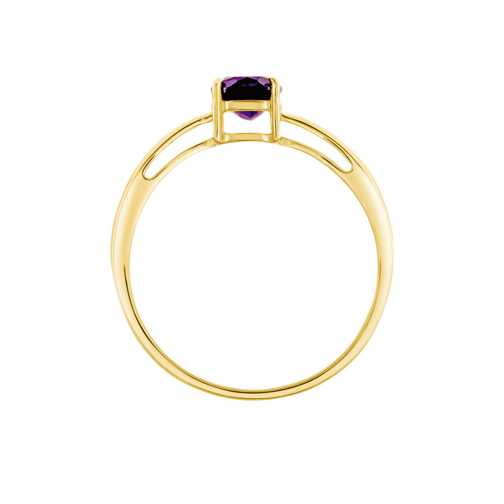 Bague Solitaire Arzula Or Jaune Amethyste - Bagues solitaires Femme | Histoire d&rsquo;Or