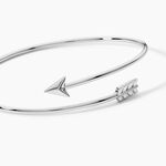 Bracelet Jonc Fabienna Argent Blanc - Bracelets joncs Femme | Histoire d&rsquo;Or