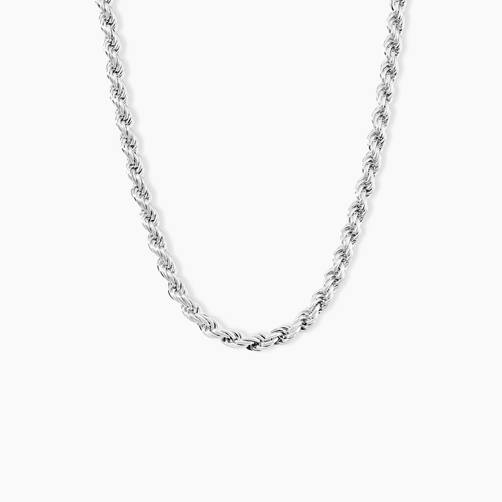 Collier Cacilda Maille Corde Argent Blanc - Chaines Femme | Histoire d&rsquo;Or