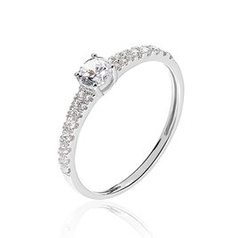 Bague Solitaire Francoise-marie Or Blanc Oxyde De Zirconium - Bagues solitaires Femme | Histoire d’Or