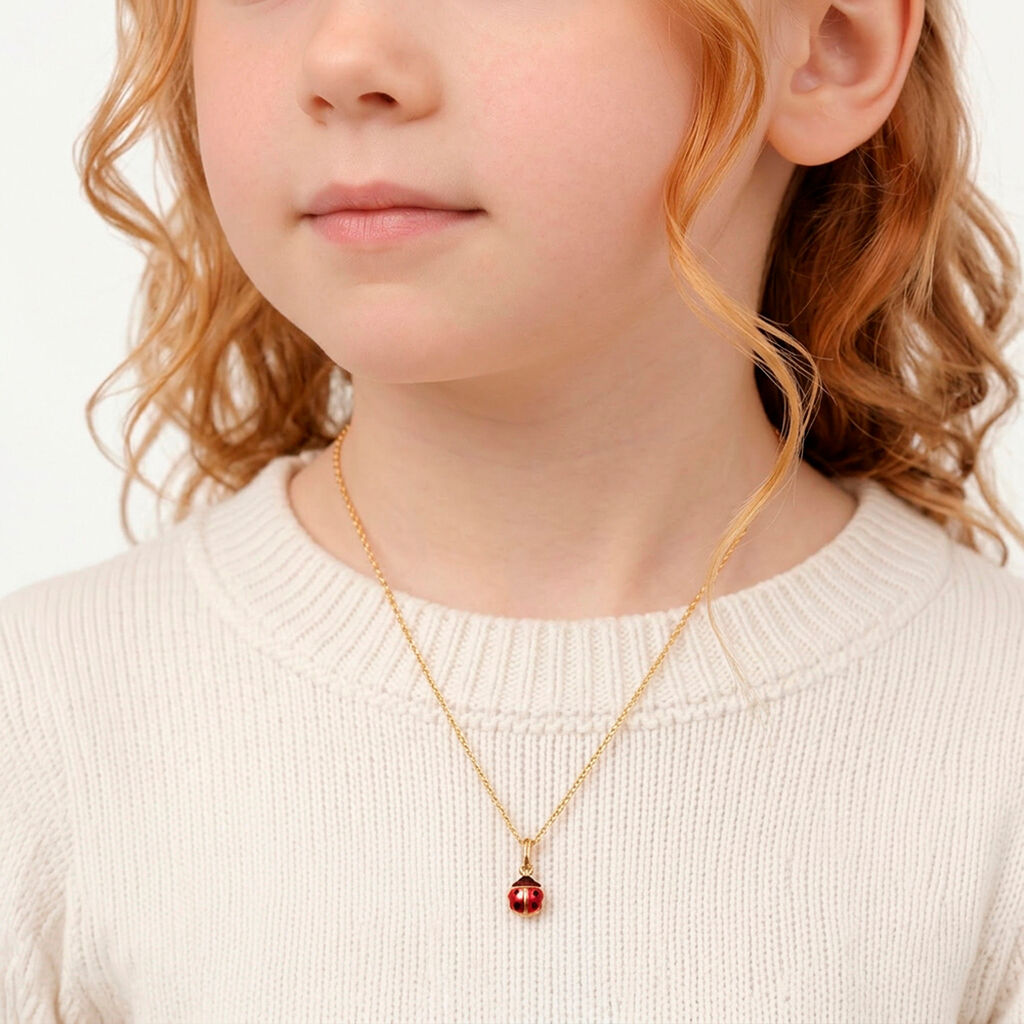 Collier Helidie Coccinelle Or Jaune - Colliers Enfant | Histoire d&rsquo;Or